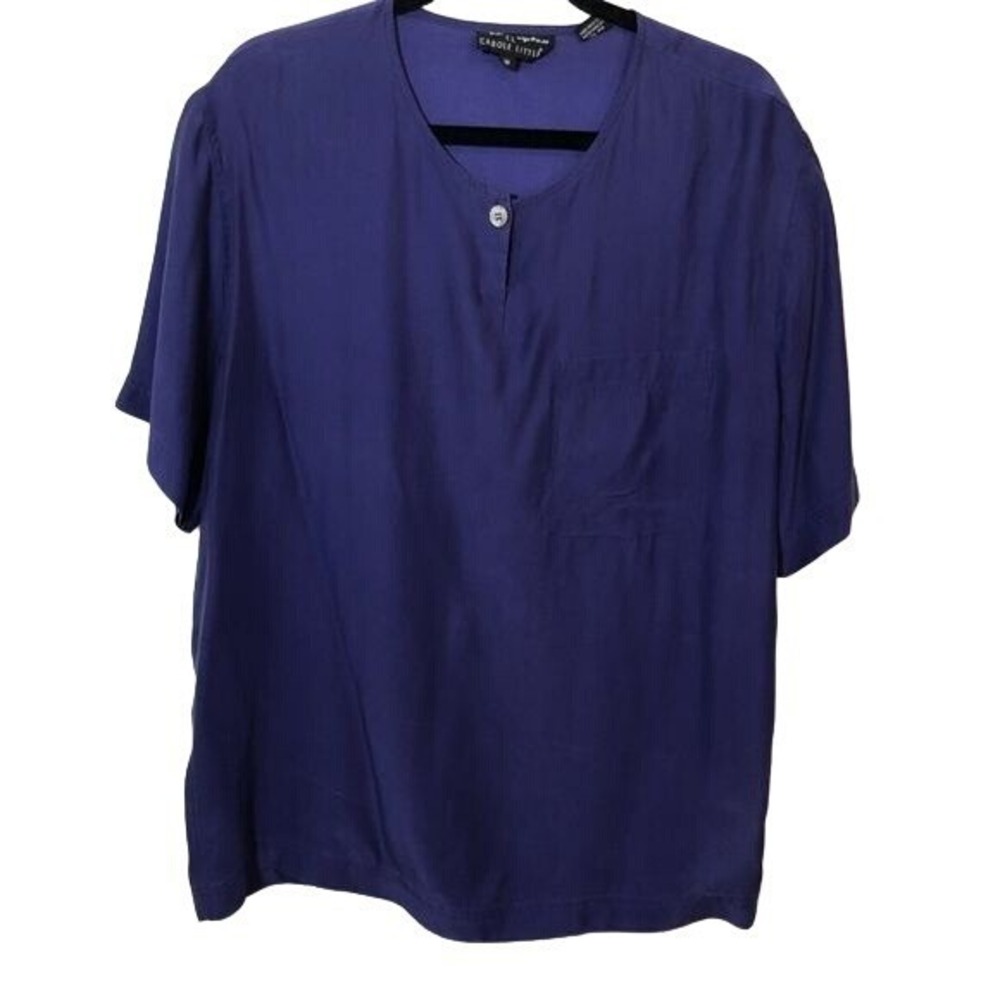 Carole Little Women's Top Blouse 100% Silk Purple Size‎ 10